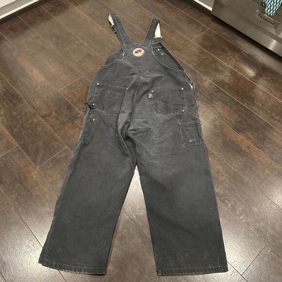 Vintage Carhartt Bib Overalls Mens 44 X 28 Black Gray Knee 90s Y2K - Picture 10 of 16